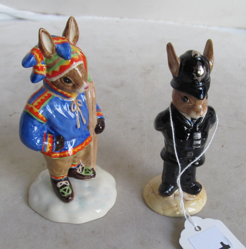 A Royal Doulton Bunnykins figure Winter Lapland and another Policeman bunny (both boxed)