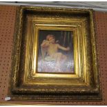 A modern print cupid in gilt frame