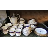 A Paragon 'Stirling' eight place setting coffee set and a Coalport blue and gilt edged teaset