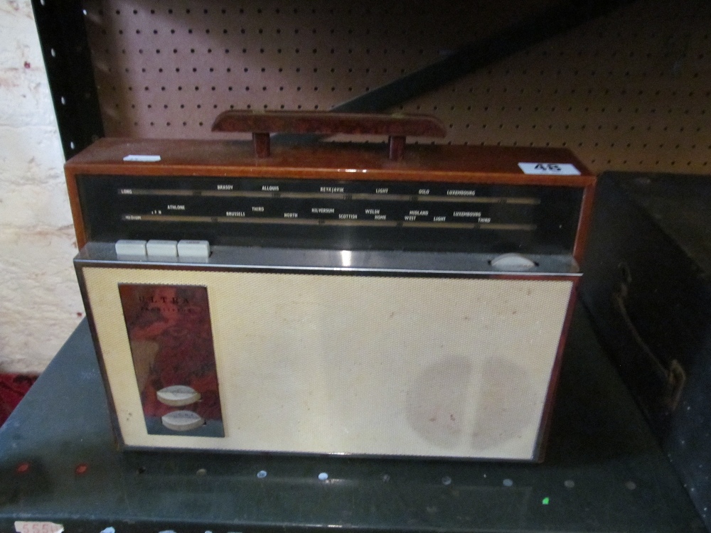 An Ultra Vintage transistor radio model No TR 80 and an His Masters voice wind up gramaphone