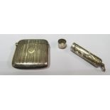 A silver vesta and pendant case