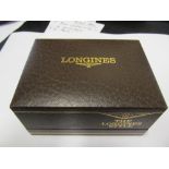 A Longines 9ct gold watch diamonds to noon