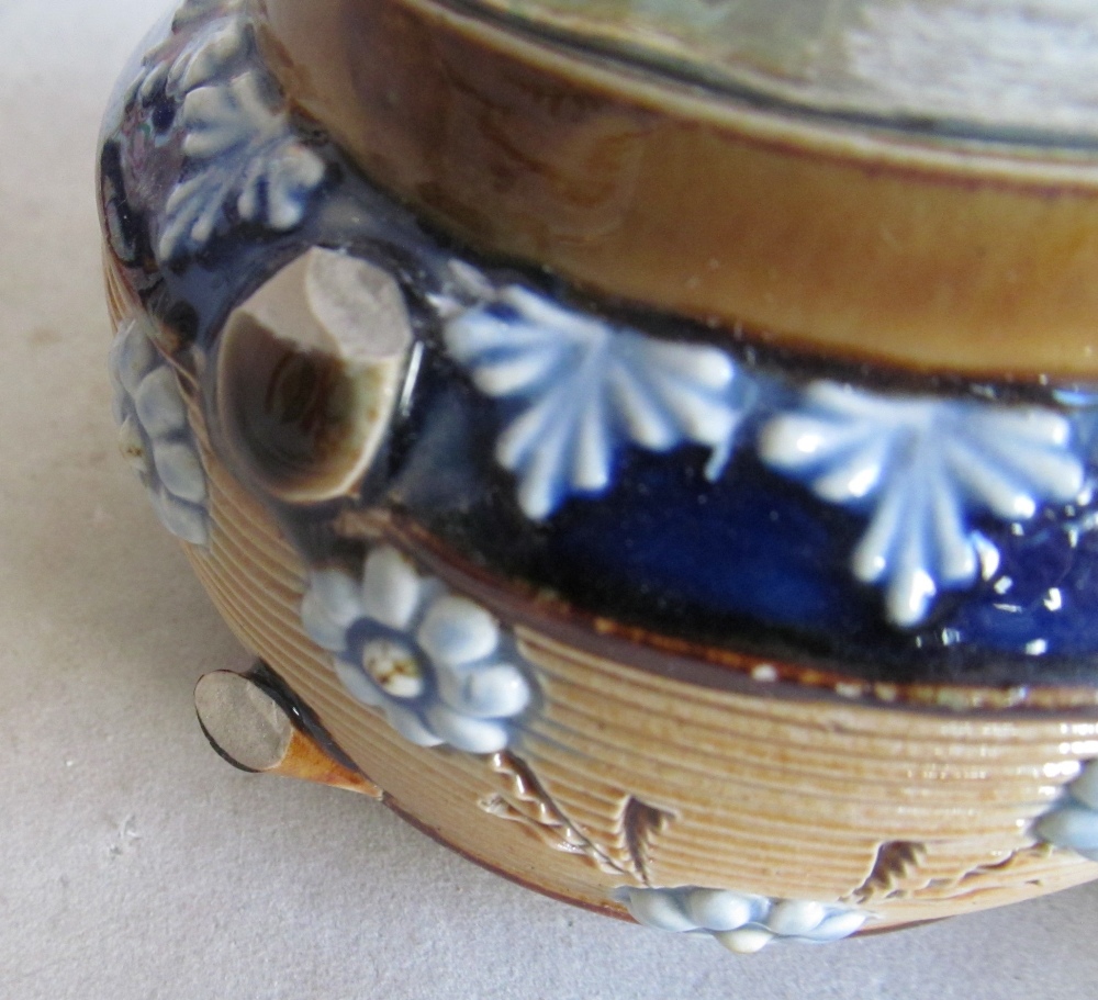 A 19th Century english Imari bowl and plate and a Royal Doulton teapot, sugar bowl and jug with - Image 2 of 5