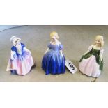 Three Royal Doulton figures; Penny HN2338, Dinky Do HN1678 and Marie HN1370