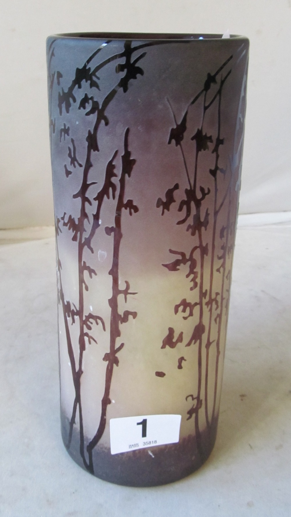 A cameo glass style vase tree design - Image 2 of 8