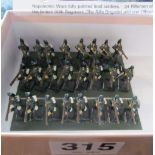 Some Napoleonic War lead soldiers; twenty-four British 95th Regiment and officer