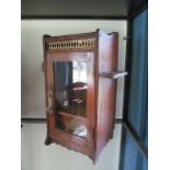 Two oak smoker's cabinets