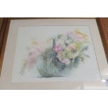 A pair of prints flowers in gilt frames