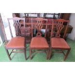 A set of six mahogany dining chairs