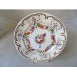 A late 18th/early 19th Century Worcester hand painted floral plate with gilt detail Worcester