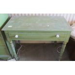 A green painted pine table