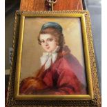 A miniature of a 17th Century gentleman in filigree gilt frame