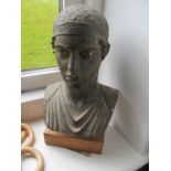 A resin bust Egyptian head
