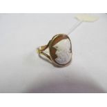 A 9ct cameo ring 4.6gms