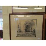 M. Rudge signed etching Beach House Deal, Harvey Harper signed etching Sheltered Post and Surrey