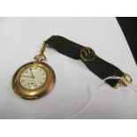 A 9ct gold fob watch