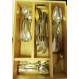 A suite of George III silver flatware 60 ozs