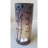 A cameo glass style vase tree design