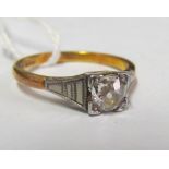 An 18ct and platinum solitaire ring size O