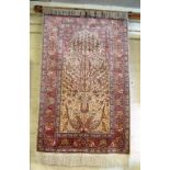 A silk rug wall hanging