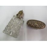 A silver glasses case, silver top sugar and silver top jar