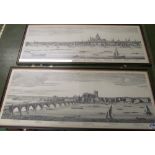 Five panoramic engravings of The Thames, after S & N Buck