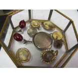 Various photo lockets and pair earrings