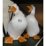 Two Italian pottery ducks (crazed)