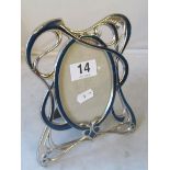 An Art Nouveau style blue enamel photo frame