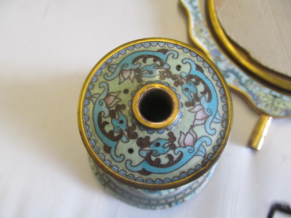 A cloisonné swing mirror (no glass) - Image 6 of 8