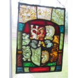 Two modern stained glass panels and two others