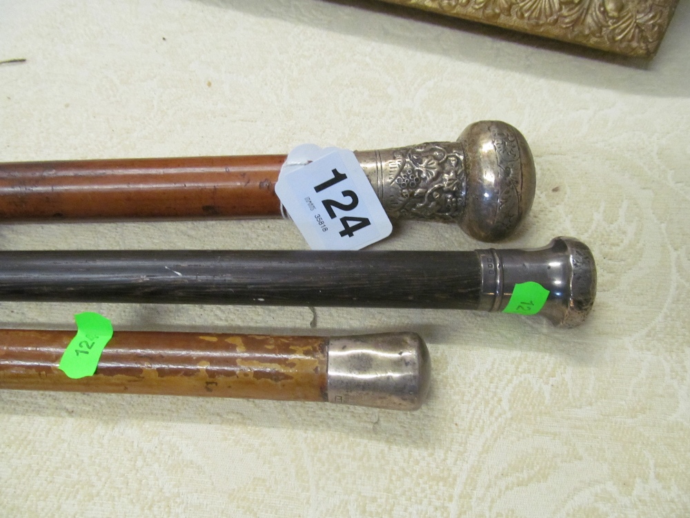 Three silver handled walking canes - Image 2 of 4