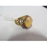 A 9ct gold coin ring 5gms