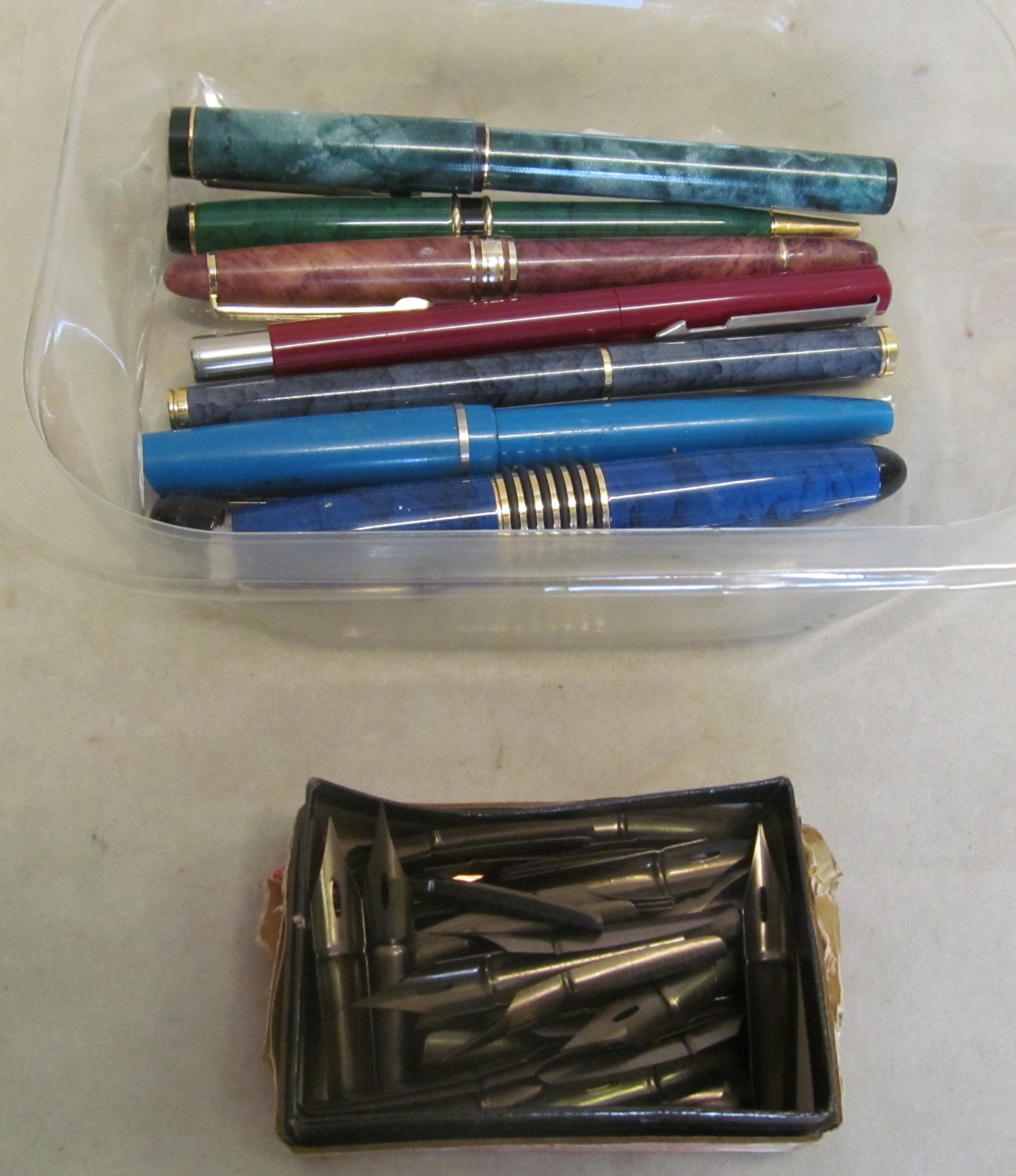 Various pens and some nibs