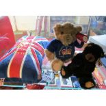 A Keel Toy diamond jubilee bear and a cushion and a Ty bear Ivan
