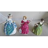 Three Royal Doulton figures; Jennifer HN3447, Linda HN3374, and Fleur HN2368