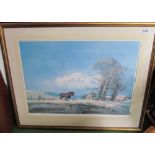 Frank Wooten signed print ploughing field 201/250