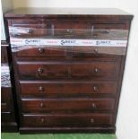 A similar chest of five small and four long drawers (top damage)