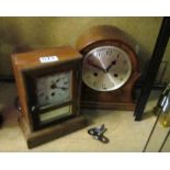 An American clock and an Edwardian mahogany clock