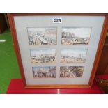 A framed set of six Brighton postcards