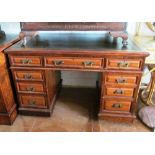 A Maple & Co. mahogany pedestal desk