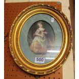 A gilt frame with portrait of Countess Stanhope