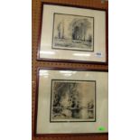 H.M. Pemberton signed etchings Derwent Water, Lower Water and The Jetty and other etchings