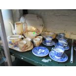 Four Copeland Spode coffee cups and six saucers and a 1930s part teaset (s/a/f)