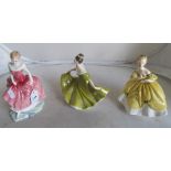 Three Royal Doulton figures; Summers Day HN3378, The Last Waltz HN2315 and Lynne HN2329