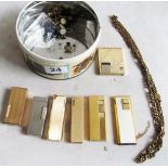 Various lighters, cufflinks etc