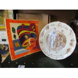 A 100 Years of the Penny Farthing plate and a modern Dutch plate 'Samen' by Nellie de Rijth and Tony