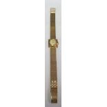 A ladies Nivada watch with square dial on 9ct gold strap 27.3g all in