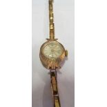 A 9ct gold ladies Nivada watch 12.8g all in blue case