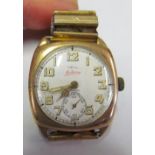 A Tel 'military' gents gold watch